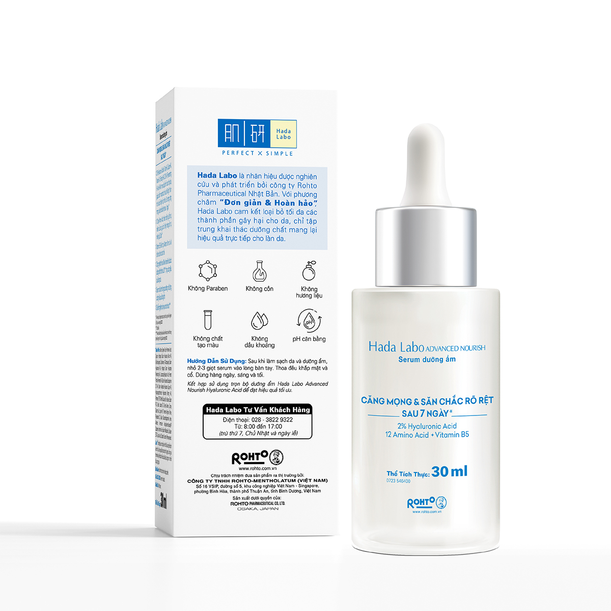 Serum dưỡng ẩm Tối Ưu, Phục Hồi Da Hada Labo Advanced Nourish Hyaluronic Acid 30 mL