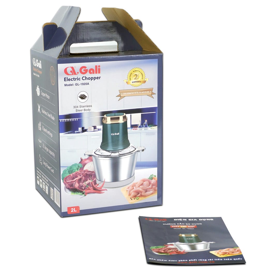 Máy xay thịt Gali GL-1920A Dung tích 2 Lít, Motor 100% bằng đồng, có 2 tốc độ xay. Hàng chính hãng chất lượng cao, bảo hành 24 tháng