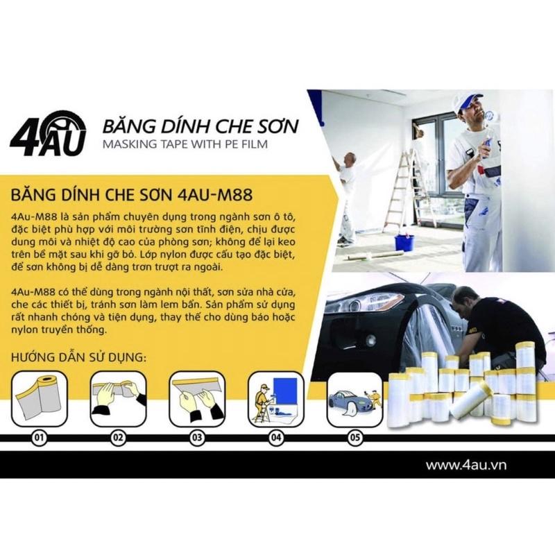 băng dính giấy vàng chắn sơn chắn nước khi vẽ chịu nhiệt dài 25m