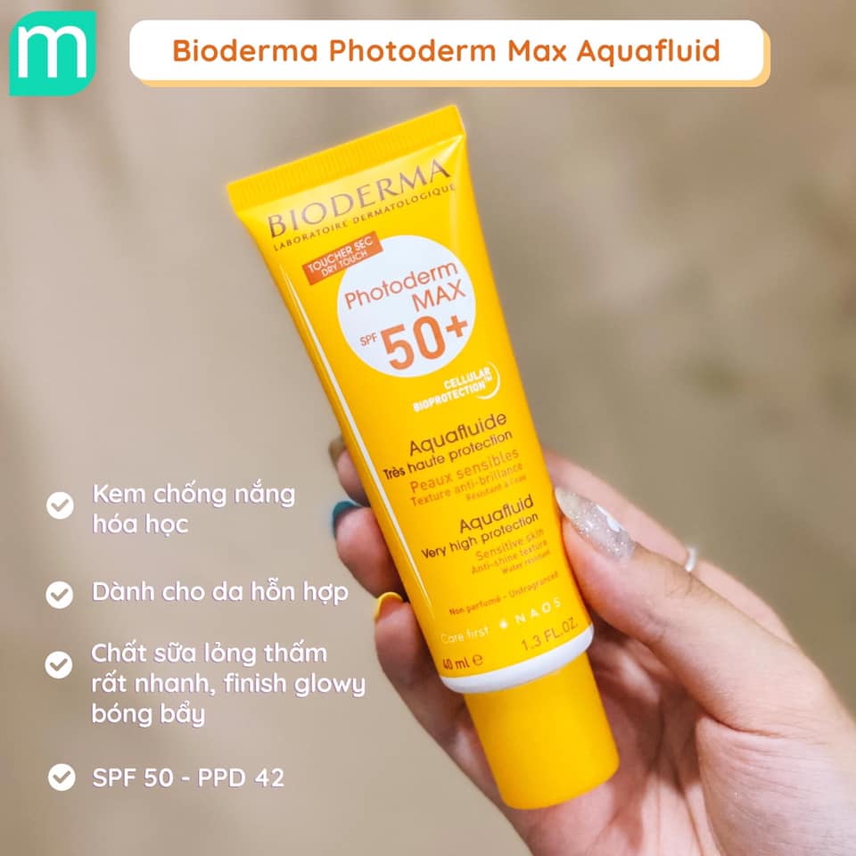 Kem Chống Nắng Bioderma Photoderm Max Aqua Fluide SPF 50+ 40ml