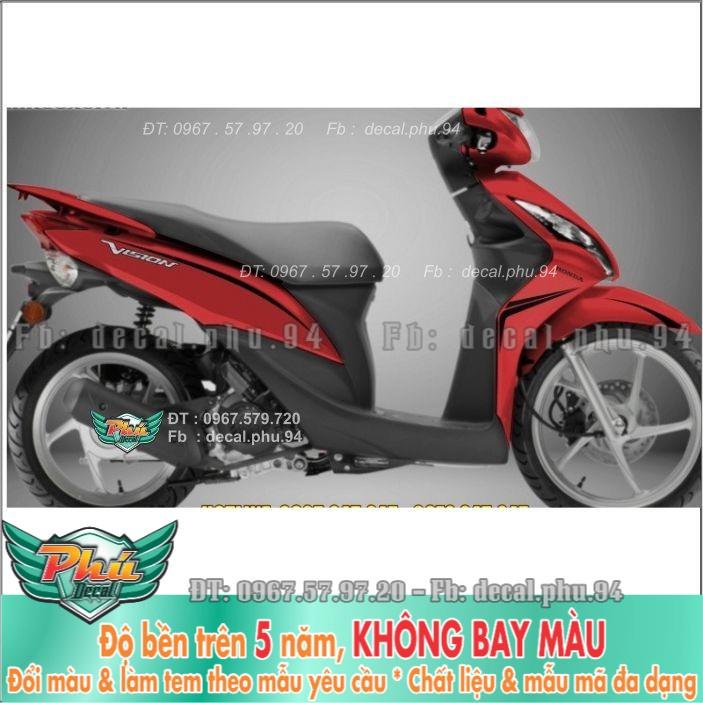 Tem rời Vision Chỉ đen xe đỏ  -1