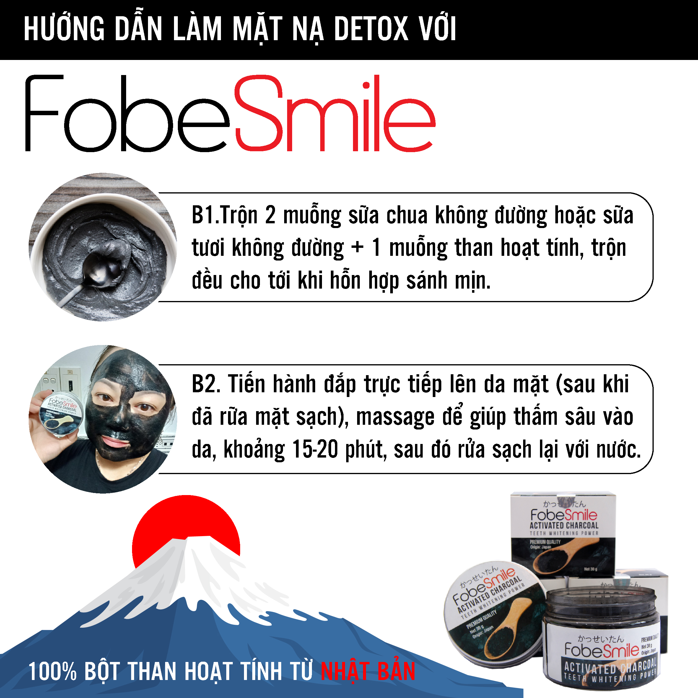 Combo 2 Hũ Bột Than Tre Nhật Bản Trắng Răng Sạch Mảng Bám Ngăn Ngừa Hôi Miệng ( Hũ 30 gram )