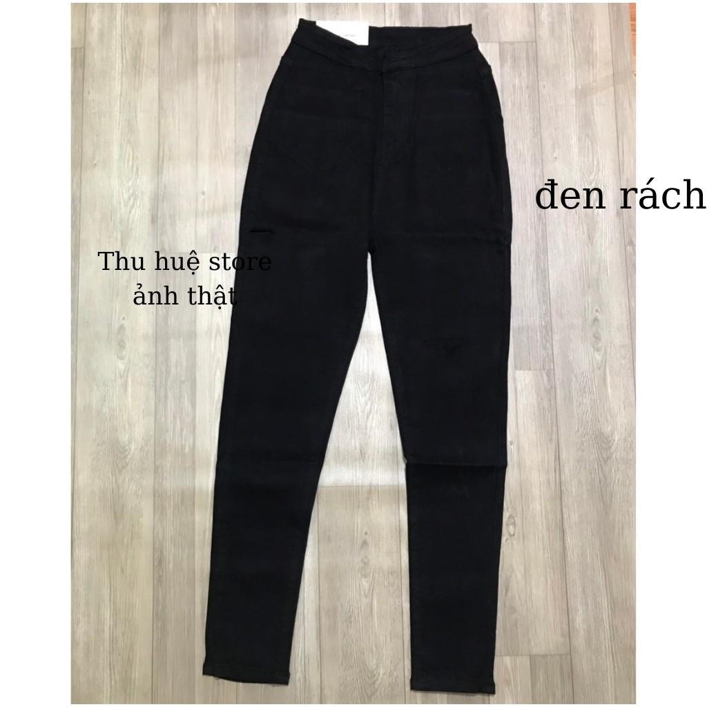 Quần Jean Nữ Lưng Cao Rách Kiểu Chất Jean Co Giãn Chuẩn Xịn