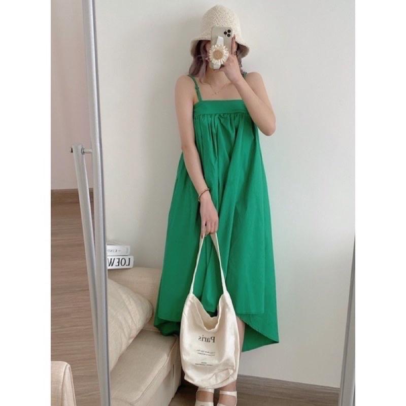 Váy Babydoll dáng xòe thô hai dây form dài vạt bầu cực xinh nhiều màu