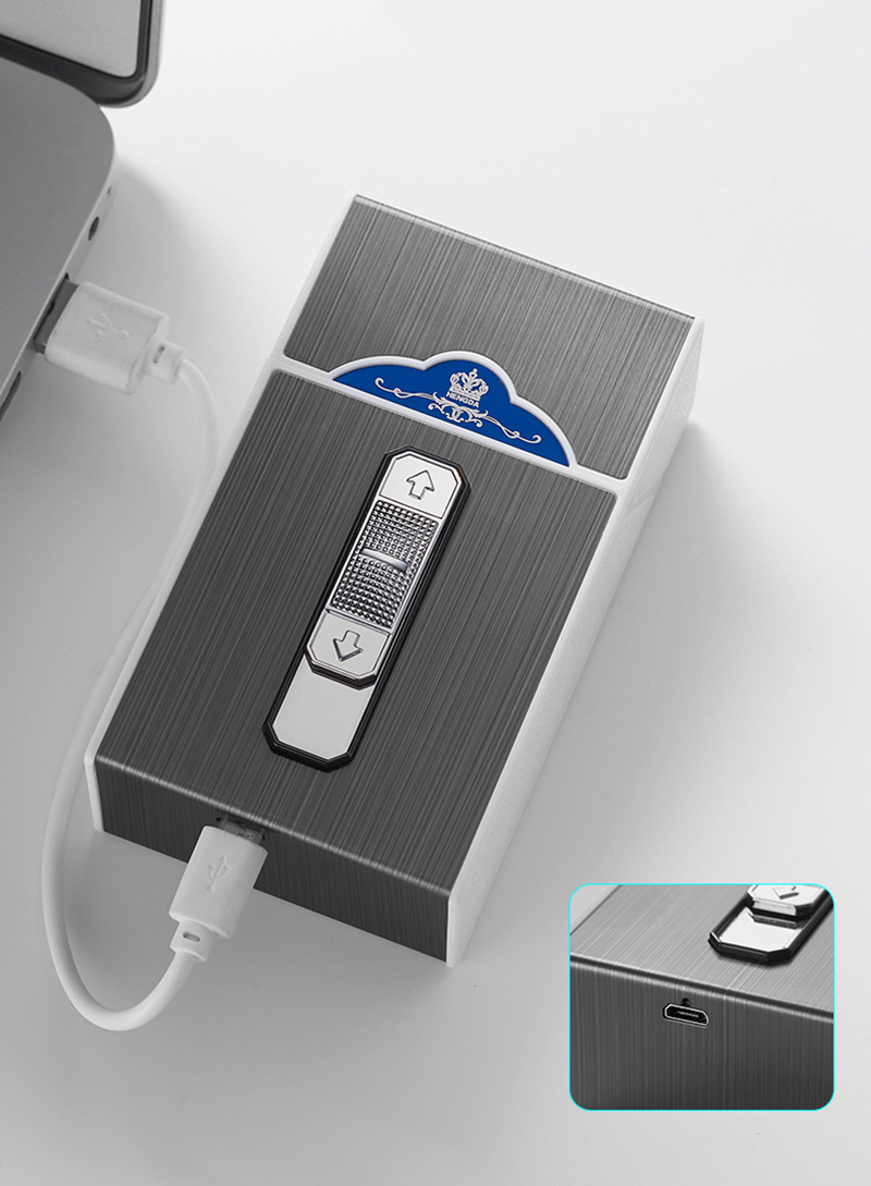 Bật Lửa Điện Kiêm Hộp Đựng Thuốc 20Đ Lớn Ngắn A16