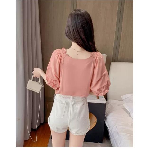 Áo Kiểu Tay Peplum Cách Điệu Phong cách Hàn Quốc