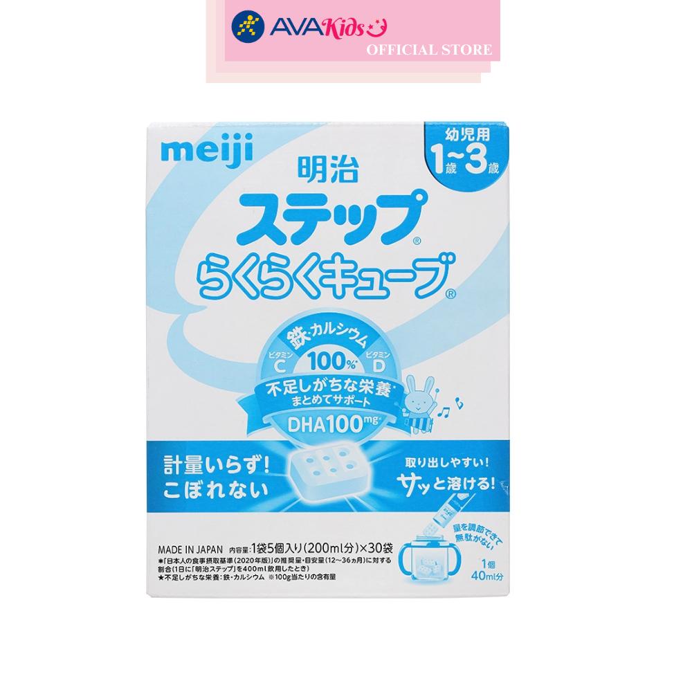 Sữa bột nội địa Nhật dạng thanh Meiji Step Raku Raku Cube 840g (1 - 3 tuổi)