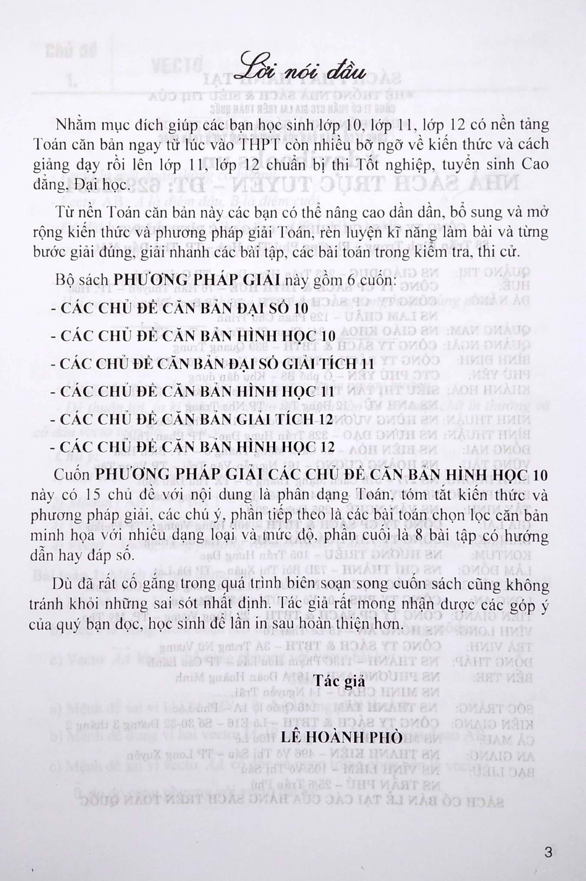 Phương Pháp Giải Các Chủ Đề Căn Bản Hình Học 10 (2020)