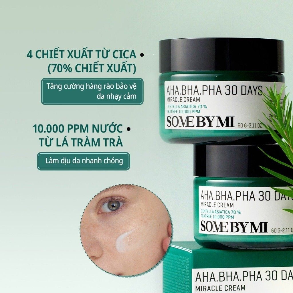 Combo Toner + Kem ngăn ngừa mụn Some By Mi AHA-BHA-PHA 30 Days Miracle Toner Cream