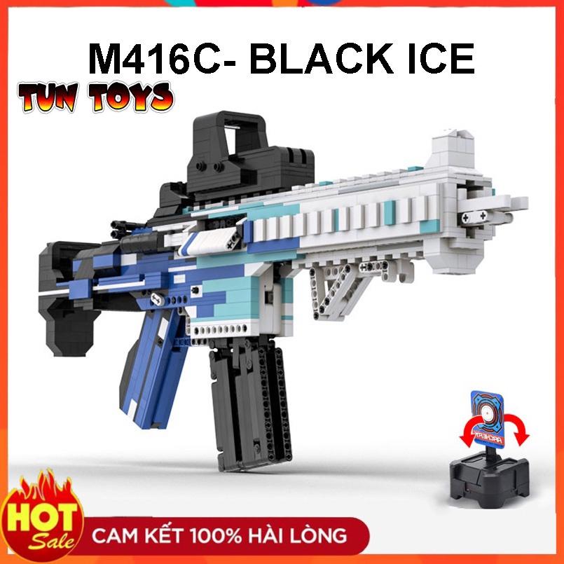 Đồ Chơi Lắp Ghép Mô Hình Súng Rifle M416C-Black ICE CSGO, PUBG +1500 Mảnh Ghép Bản Thiết Kế Chuẩn 1:1