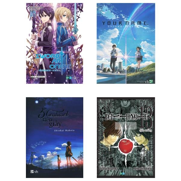 Combo Sách: 5 Centimet Trên Giây + Your Name + Death Note - Tập 13 + Sword Art Online 14 (Bộ 4 Cuốn)