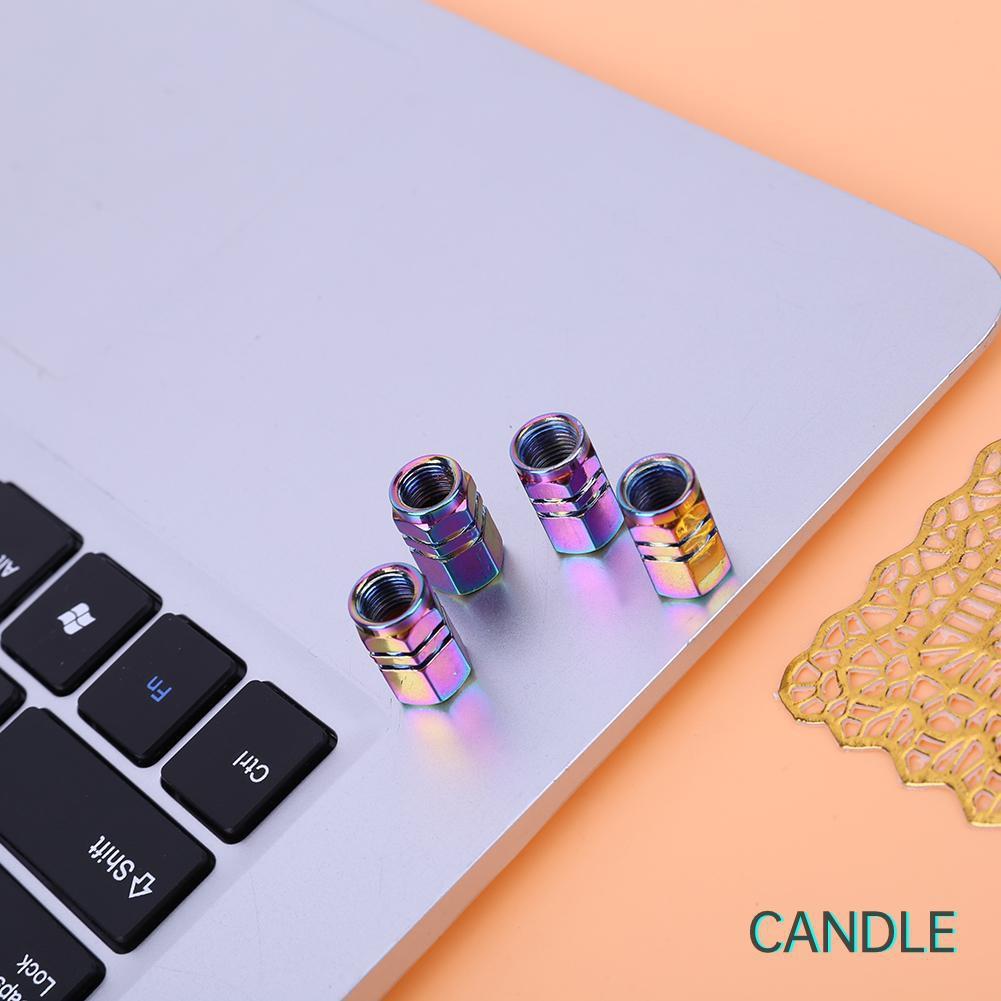 Bộ 4 Nắp Van Lốp Xe Hình Lục Giác Bằng Nhôm Nhiều Màu