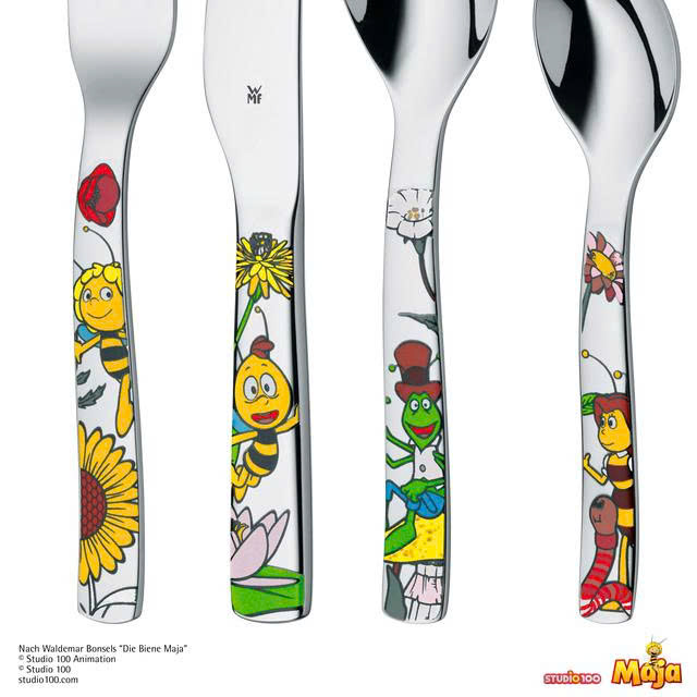 Bộ dao thìa dĩa 64 món WMF Kids cutlery set Maya the Bee, 4-piece hàng chính hãng