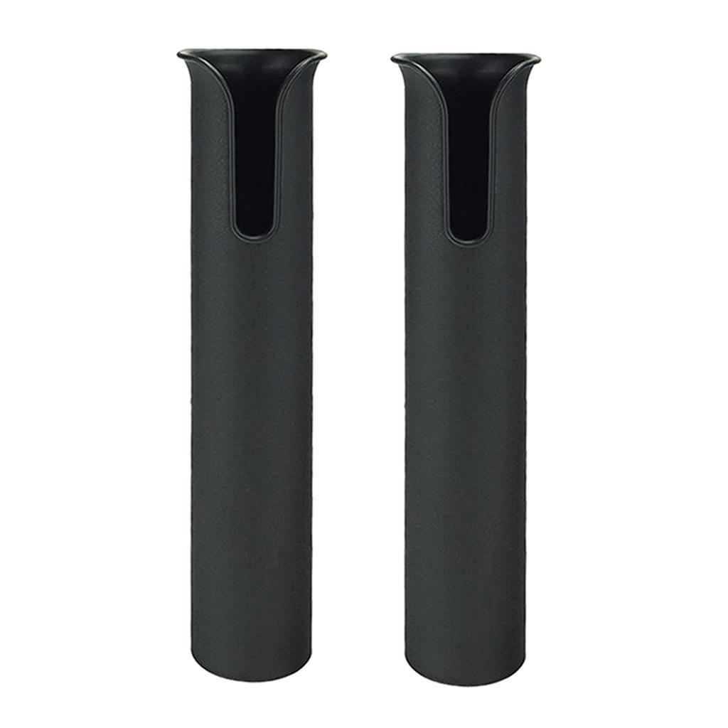 2x Plastic Fishing Rod Holder Boat 1 Pole Tube Rack Stand Bracket Black