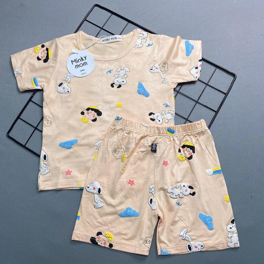 Bộ Minky Mom Cộc Tay Cho Bé Bộ Thun Lạnh Cộc Tay siêu mềm mịn mát cho bé trai bé gái Mặc Hè