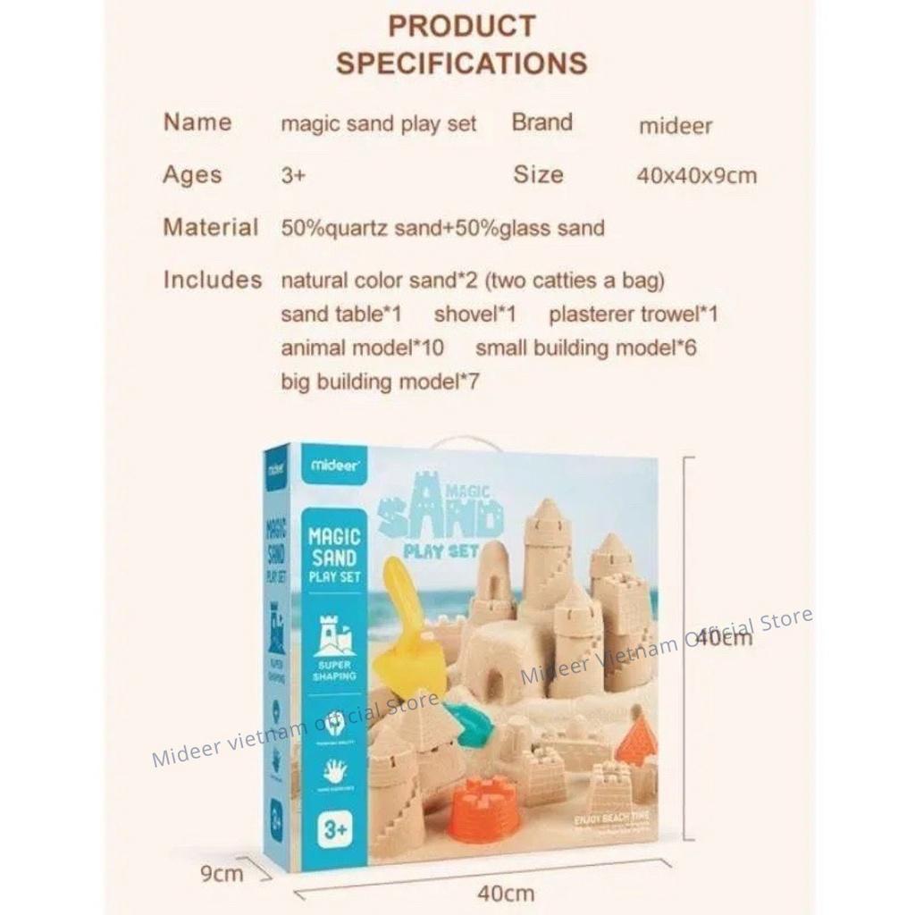 Cát động lực cho bé kèm khuôn chính hãng Mideer Magic Sand Play Set Kinetic sand bộ đồ chơi cát động lực phao chơi 1kg