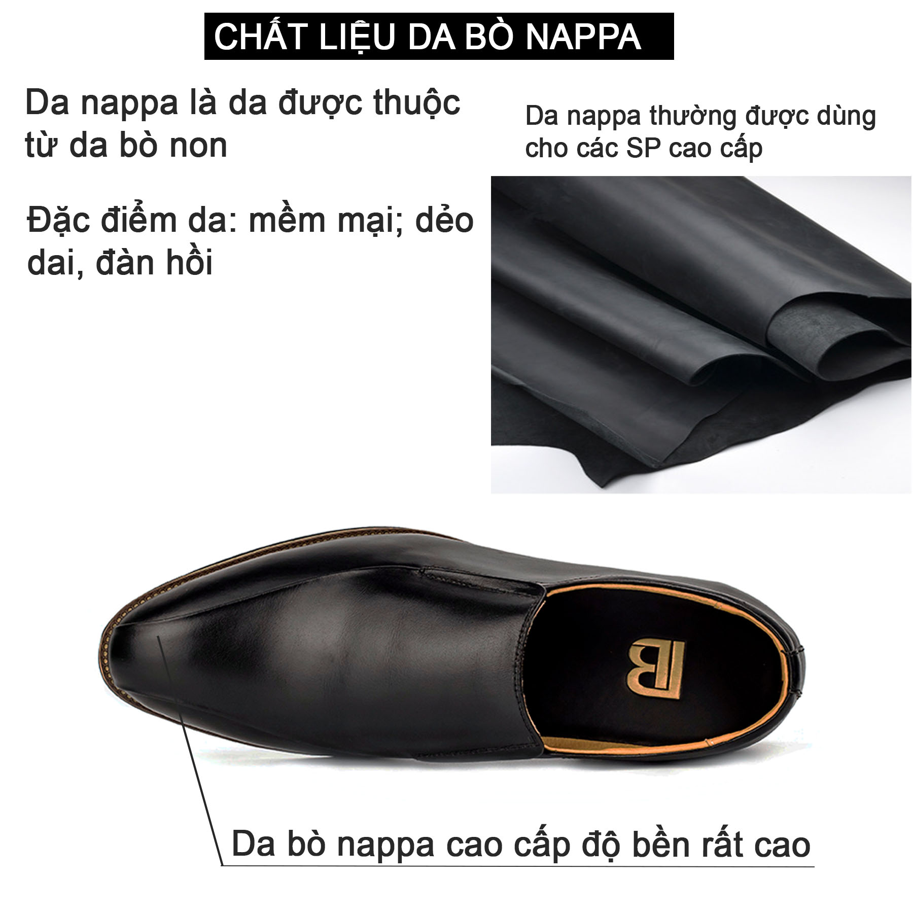 Giày lười da nam công sở Bụi Leather G110 - Da bò Nappa cao cấp - Bảo hành 12 tháng - Màu đen + Bộ vệ sinh