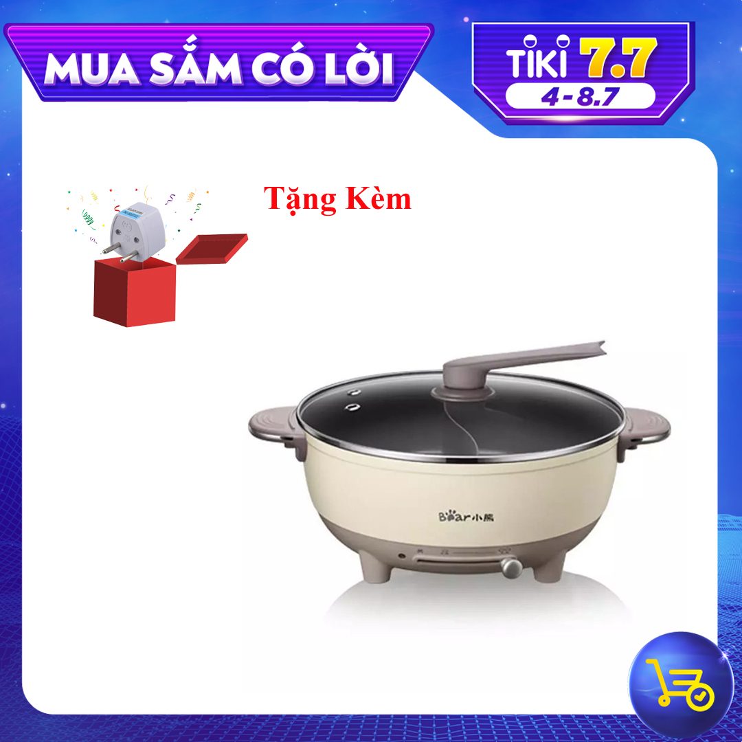 Nồi Lẩu Điện 2 Ngăn Đa Năng Bear Model B06R6 Dung Tích 6L - Hàng Chính Hãng