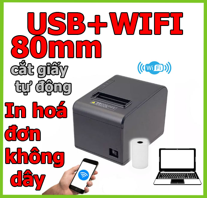 Máy in hoá đơn không dây kết nối Wifi Xprinter XP_Q200F (USB+WIFI) ( hàng chính hãng )