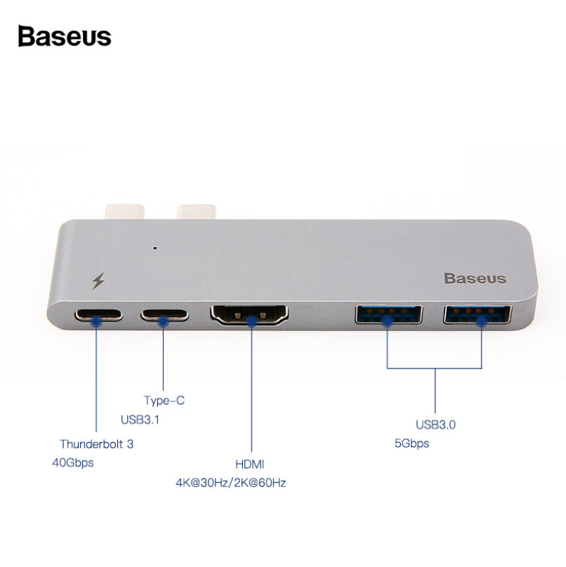 Bộ Hub chuyển đổi 5 trong 1 dành cho Macbook Pro CAHUB-B0G- Hàng chính hãng