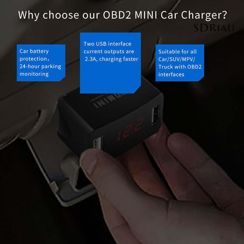 Tẩu Sạc 12 / 24v Obd Led Có Màn Hình Hiển Thị Chuyên Dụng Cho Xe Ô Tô