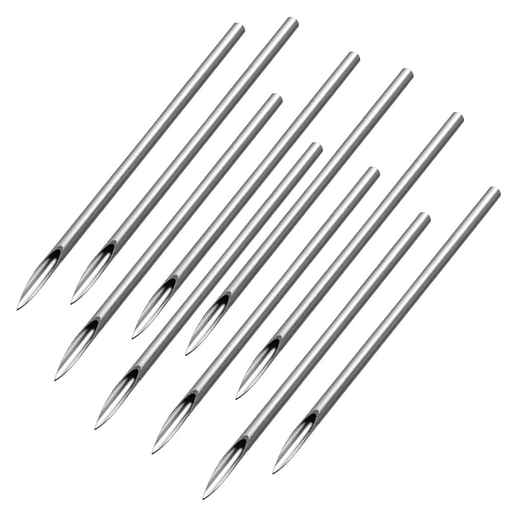 10 Pieces Stainless Steel Sterilized Piercing Needles For Navel Ear Lip 14g