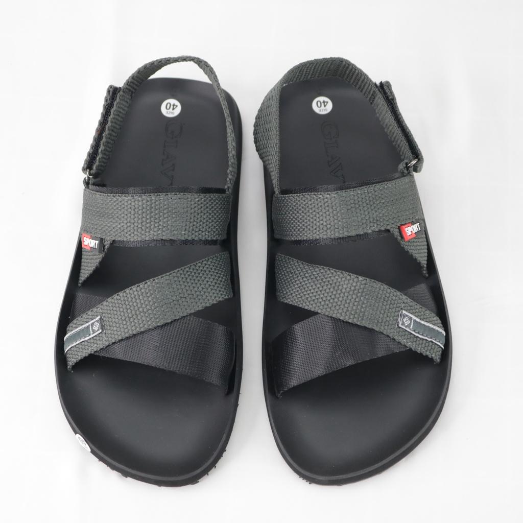 Giày Sandal Nam Giavy Kiểu Quai Chéo Sl546 - Xám Rêu - 42