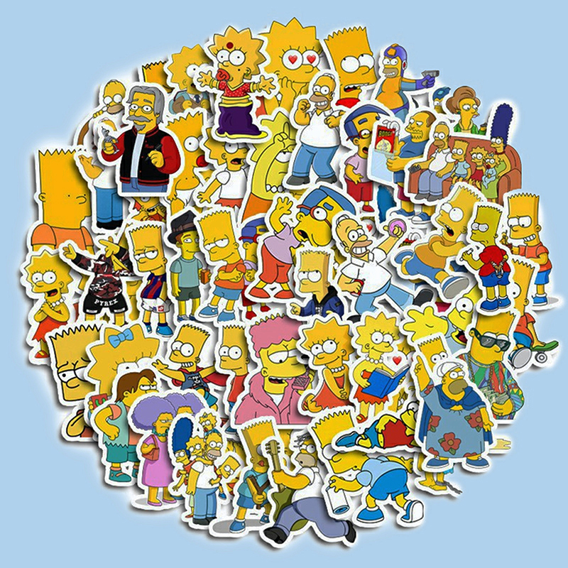 Sticker the simpsons cute dễ thương trang trí mũ bảo hiểm, đàn, guitar, ukulele, điện thoại