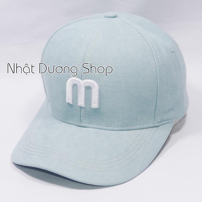 Mũ lưỡi trai ️ Nón kết nhung thêu chữ M phong cách Ulzzang form unisex nam nữ