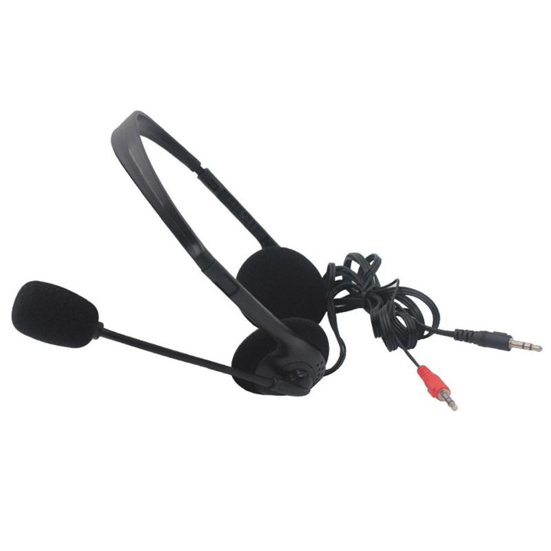 3.5Mm Tai Nghe Có Dây Loại Bỏ Tiếng Ồn Tai Nghe Chụp 타이 Có 마이크로 Dây Đai Có Thể Điều Chỉnh Cho Máy Tính 노트북 Máy Tính Để Bàn