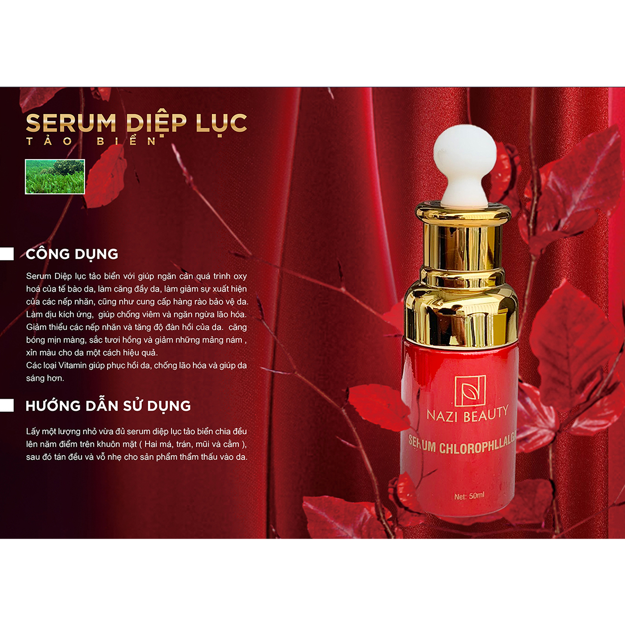 Serum tế bào gốc Nari giảm lão hóa tăng liên kết giúp da căng bóng khỏe mạnh từ sâu bên trong 50ml