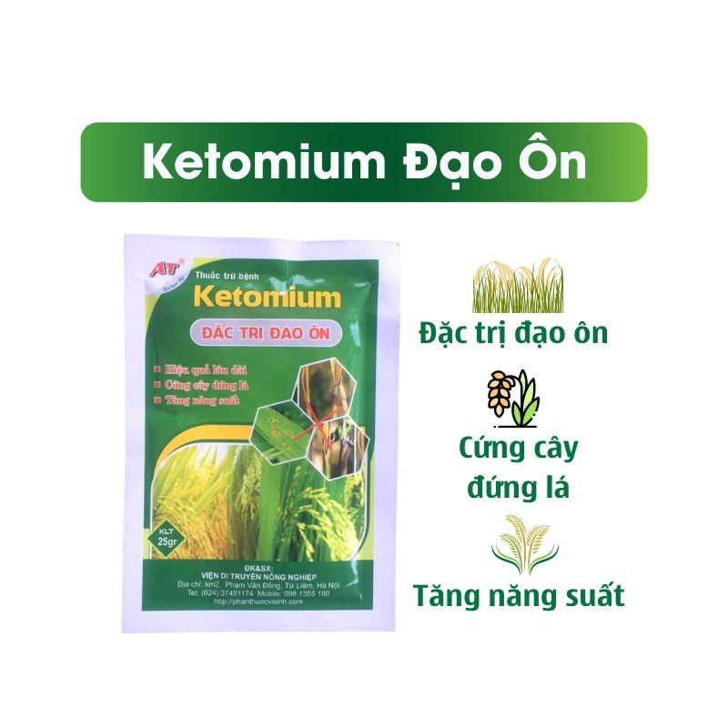 Chế Phẩm Sinh Học AT Phòng Trừ Đạo Ôn Bệnh Khô Cổ Bông, Tăng Sức Đề Kháng Cho Lúa – Ketomium Đạo Ôn 25g