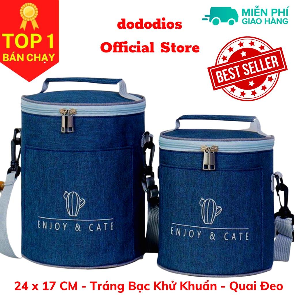 túi đựng hộp cơm giữ nhiệt tráng bạc diệt khuẩn - 24x17cm - có quai đeo - chính hãng dododios