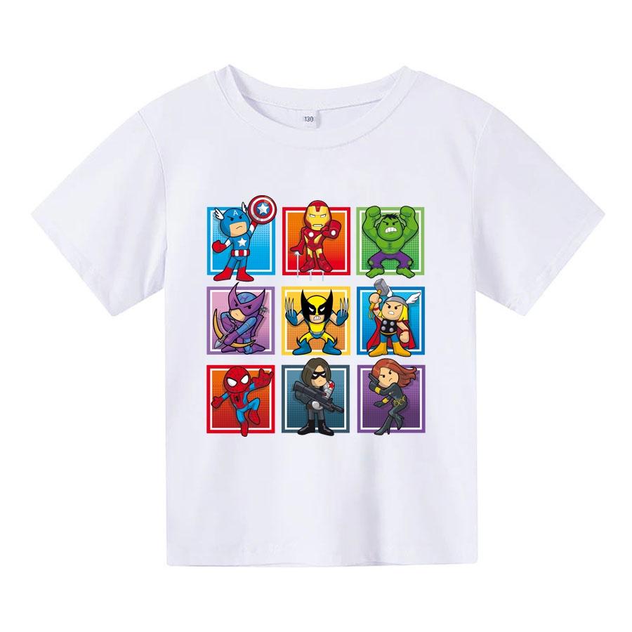 Áo thun cho bé, Áo thun trẻ em MARVEL CHIBI 2, 4 màu, có size người lớn, Anam Store