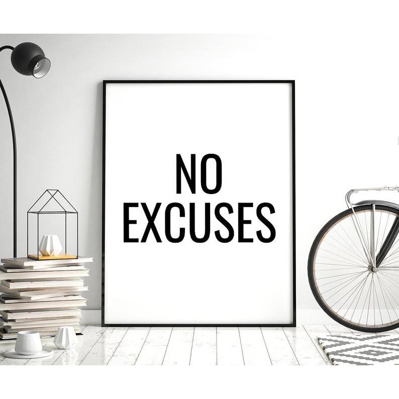 Tranh treo tường | - Typography-No Excuses 203 , tranh canvas giá rẻ