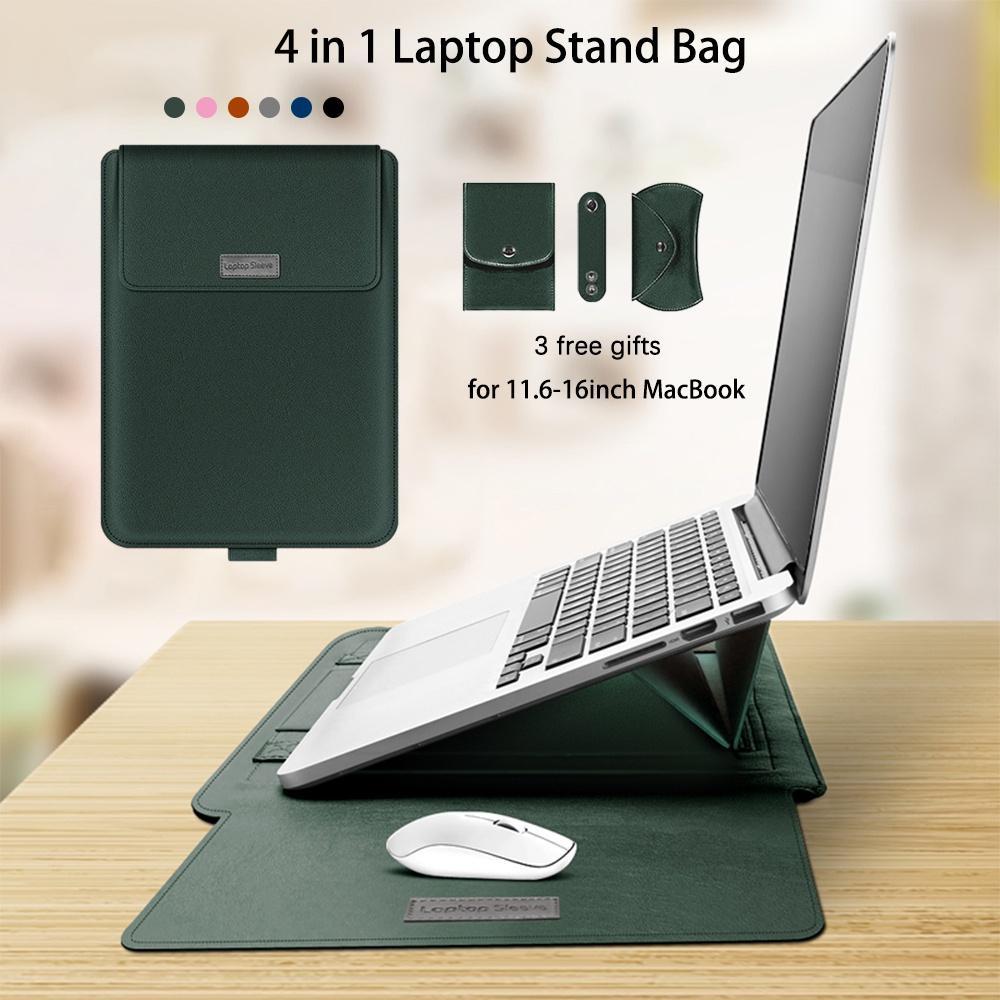 Bộ Túi Da Đựng Laptop Và Giá Đỡ 4 Trong 1 Chống Thấm Nước Đa Năng Cho MacBook
