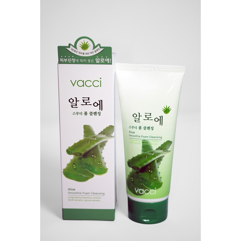 VACCI - SỮA RỬA MẶT TINH CHẤT LÔ HỘI - ALOE SMOOTHIE FOAM CLEANSING(180ML)