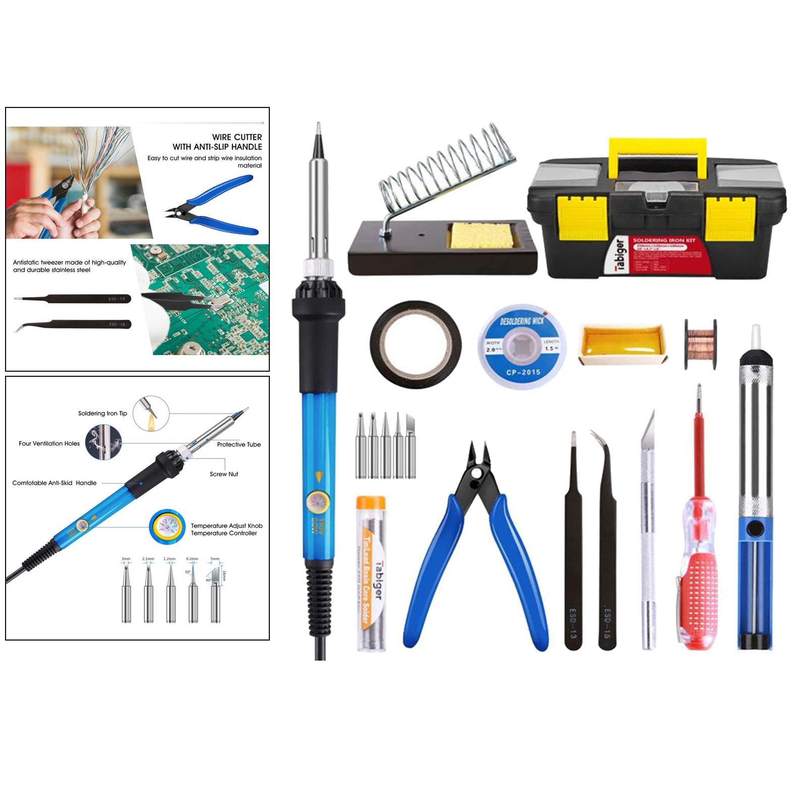 Electric Soldering Iron Gun Tool Kit Welding Desoldering Pump Tool 110V 60W