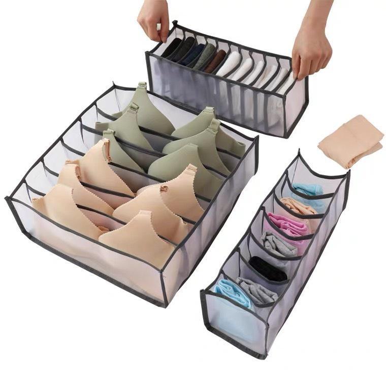 Túi vải đựng đồ lót tất vớ cá nhân nhiều ngăn tiện gọn dễ tìm khay xếp chia ô đựng đồ để tủ quần áo - K26