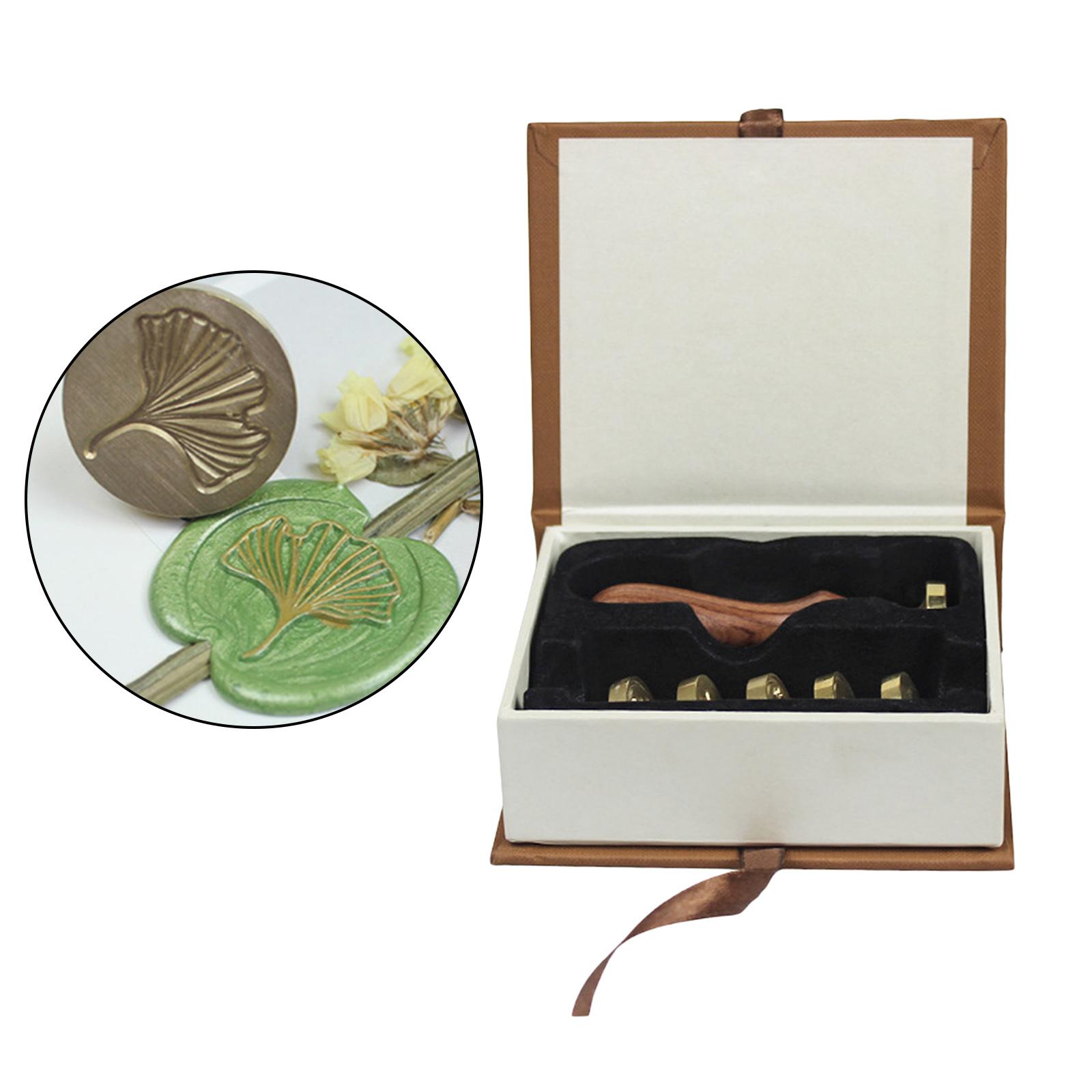 Retro Sealing Stamp Set, Wax Seal Stamp w/ Wooden Handle & Copper Head, for Wedding Invitations Card Decoration Gift