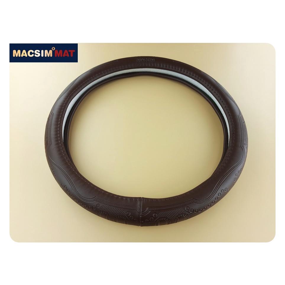 Bọc vô lăng cao cấp Macsim mã L611 chất liệu da thật - Khâu tay 100% size M màu be, mầu đen, mầu nâu