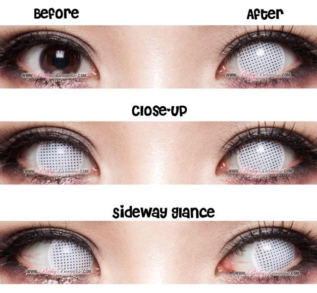 Áp tròng cosplay white mesh trắng 14.0MM - Kính Áp Tròng FAIRY SHOP CONTACT LENS