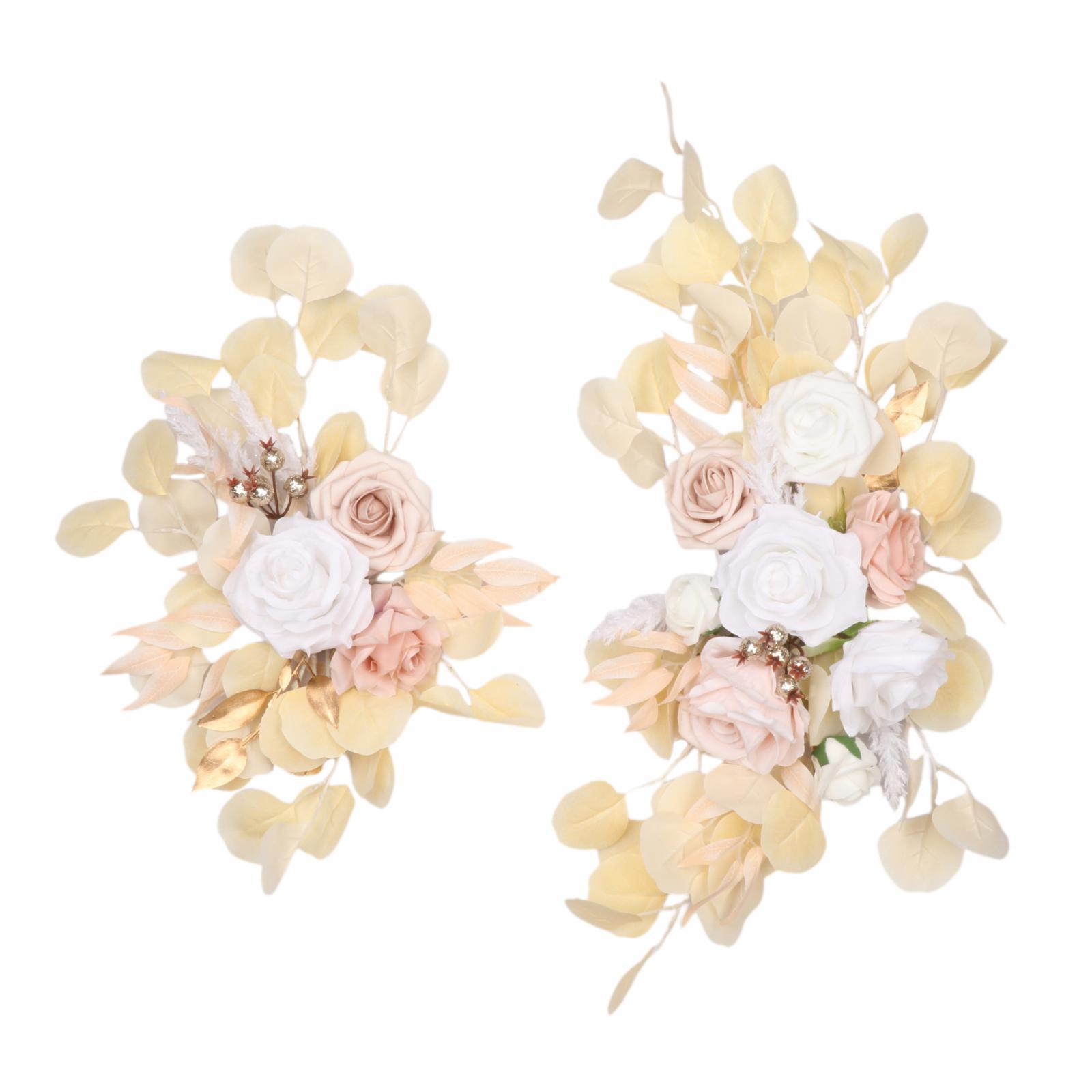 2Pcs Wedding Arch Flower Swag Artificial Floral Swag Hanging Rustic Artificial Flower Arch Decor for Reception, Home, Wedding Arch