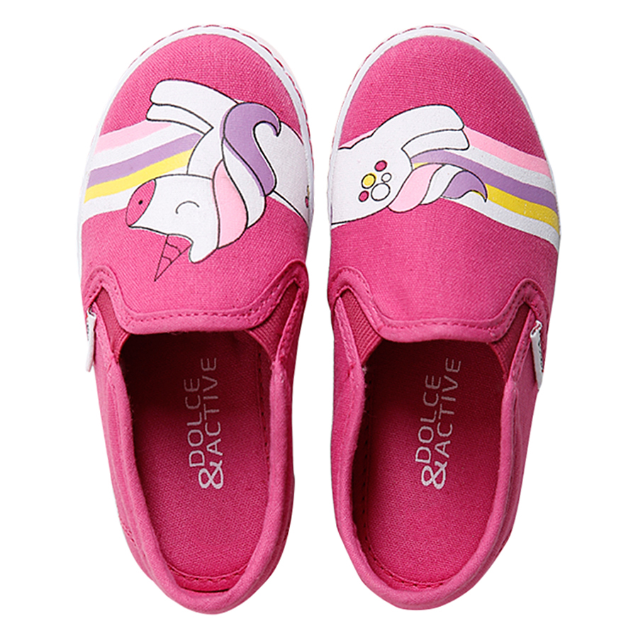 Giày Slip On Bé Gái D&amp;A BG1704 - Hồng