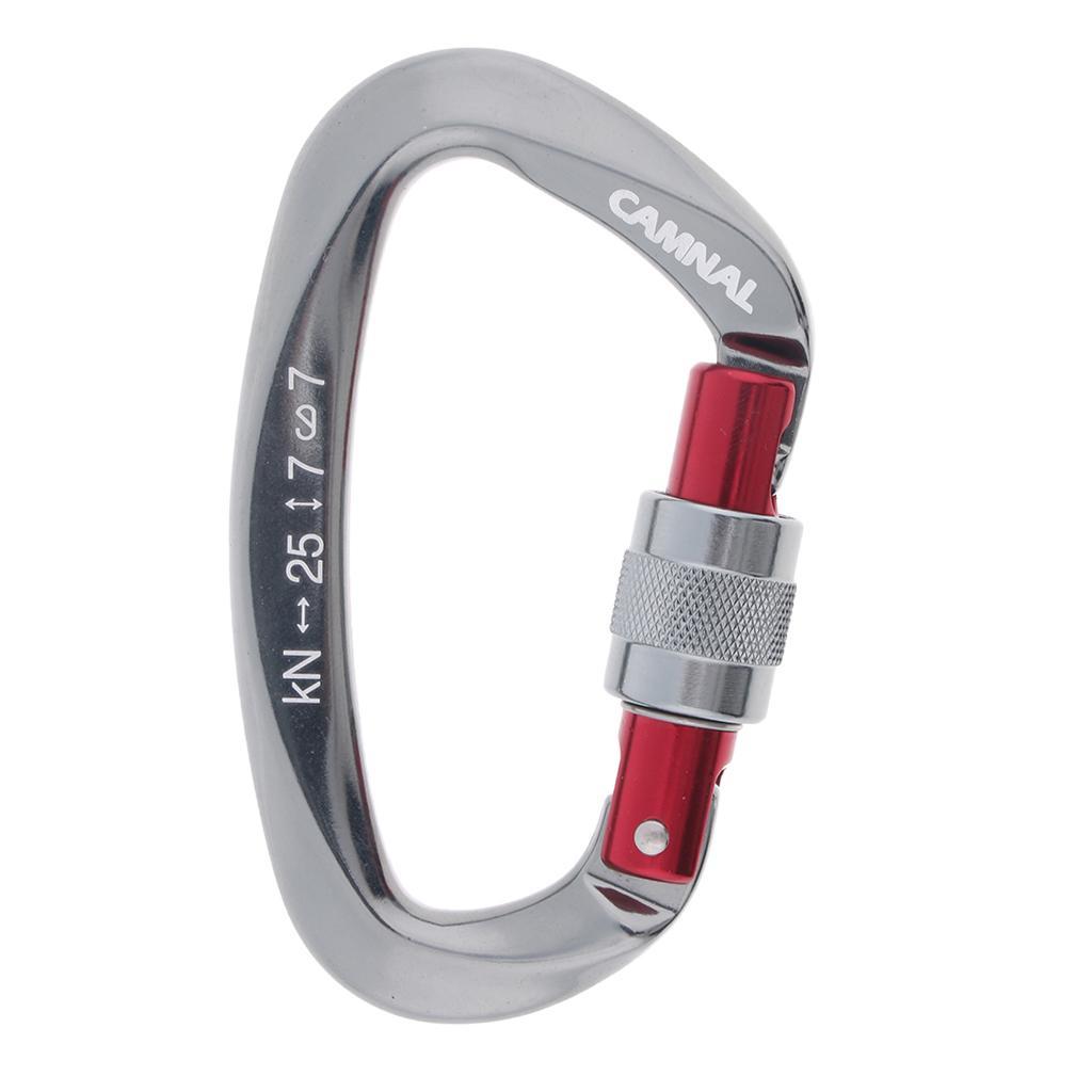 3pcs Auto Locking Carabiner Clips, Heavy Duty Rock Climbing Carabiner for Rappelling, Tree Climbing, D Shaped