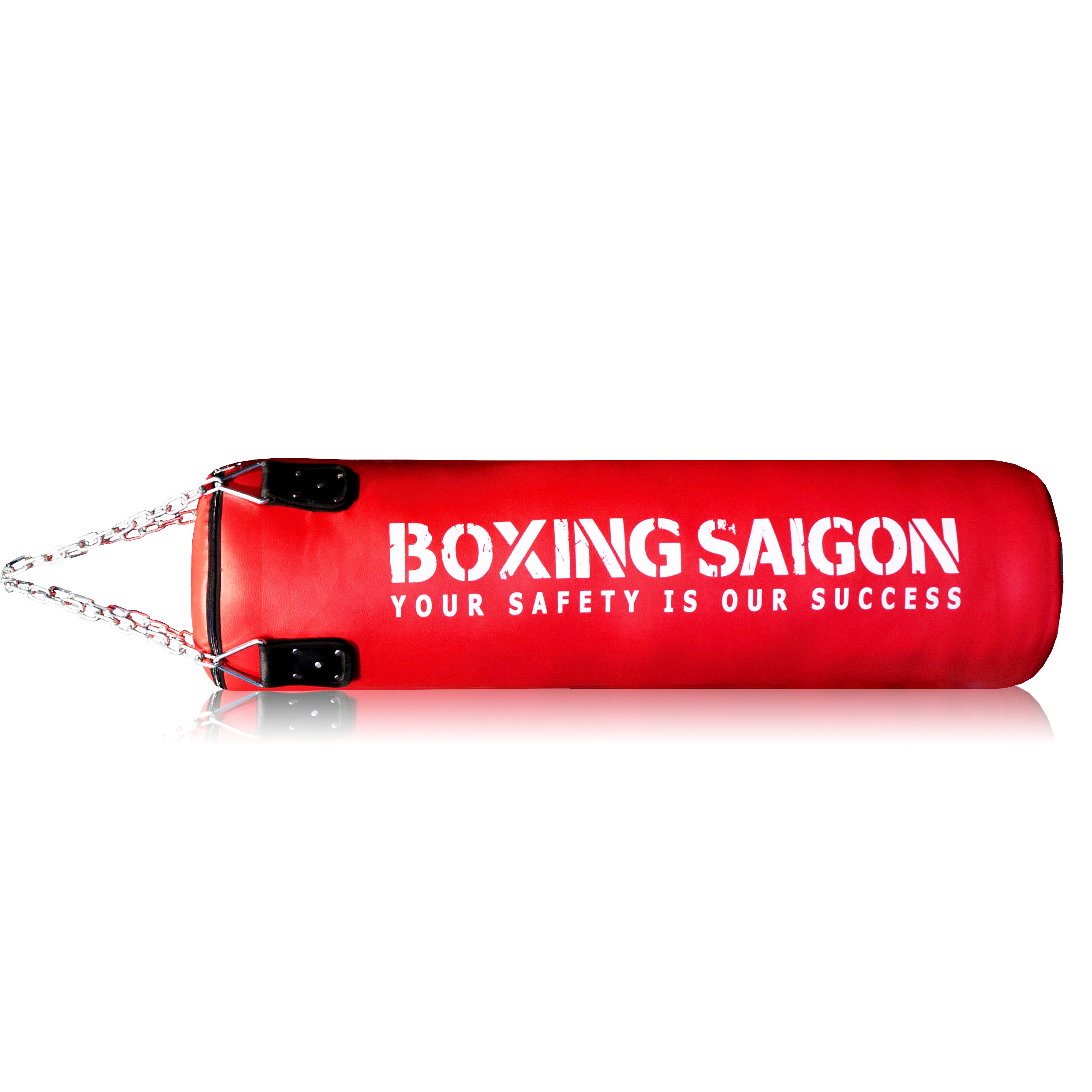 Bao cát đấm bốc dây xích 1m2 Boxing Saigon đỏ - Tặng móc treo bao