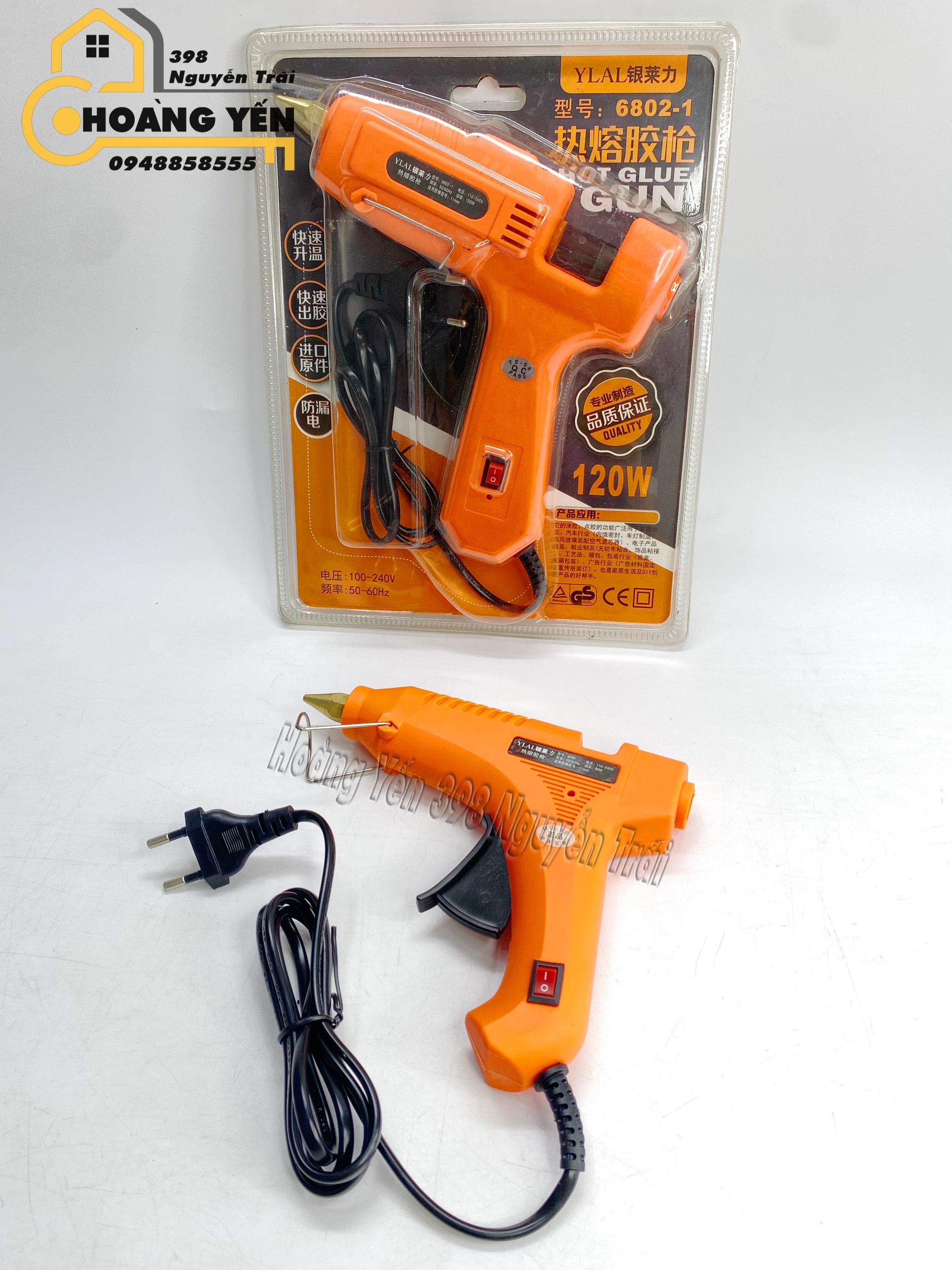 Súng bắn keo nến silicon cầm tay, súng máy bắn keo nến 60W ,80W , 120W YLAL HOT GLUE GUN Jialisi Glue gun Súng bắn keo giá rẻ Súng bắn keo loại tốt