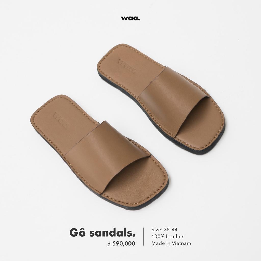 Dép Quai Ngang WAA. - Gô Sandals - Màu Nâu