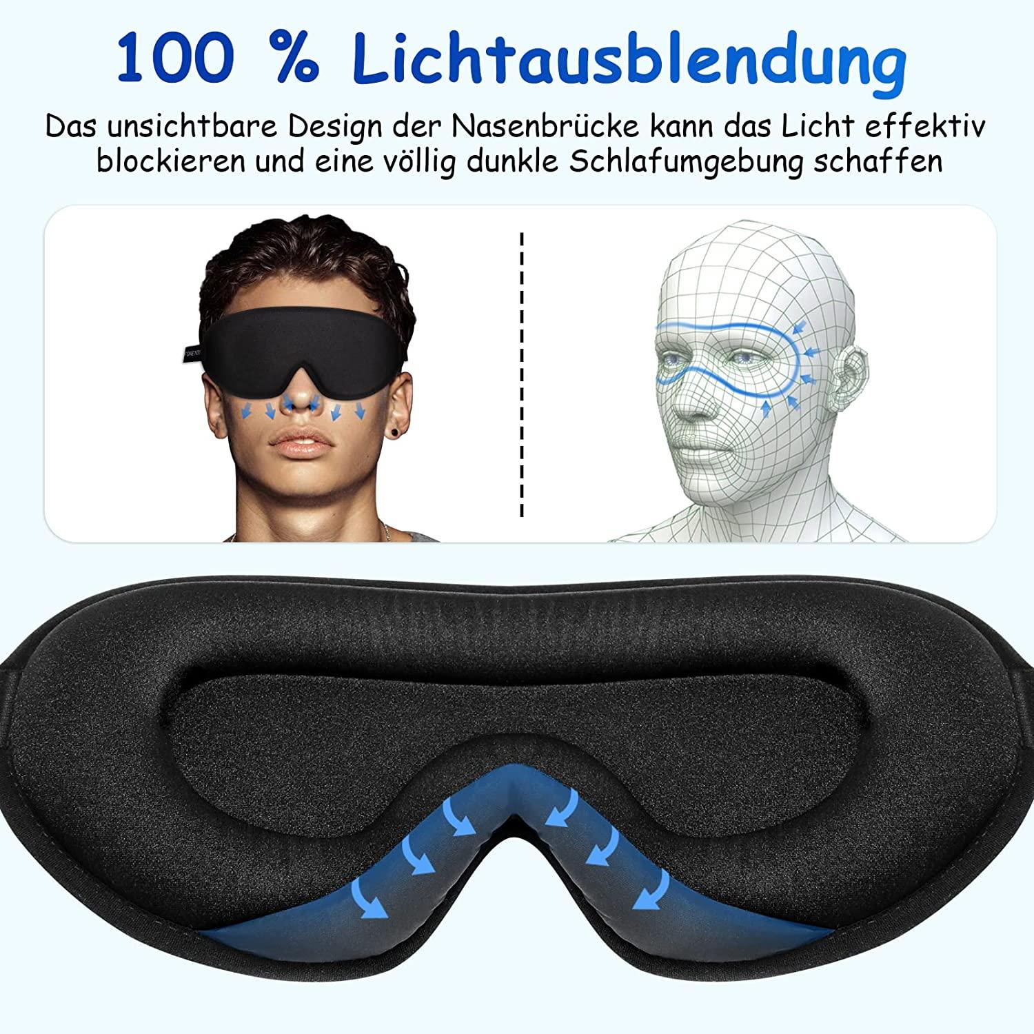 Mặt nạ ngủ cho nam giới, mặt nạ lụa 3D, mềm và thoải mái, mặt nạ ngủ đen cho giấc ngủ ngắn, du lịch, làm việc theo ca