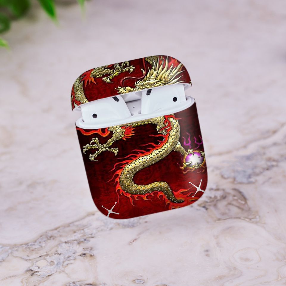 Miếng dán skin chống bẩn cho tai nghe AirPods in hình thiết kế - atk131 (bản không dây 1 và 2)